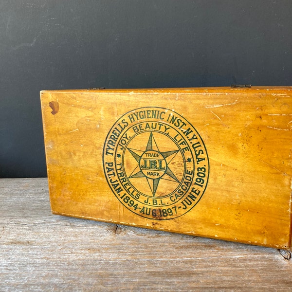 Antique Wooden Medical Device Box - Tyrrells Hygienic Institute - 1911