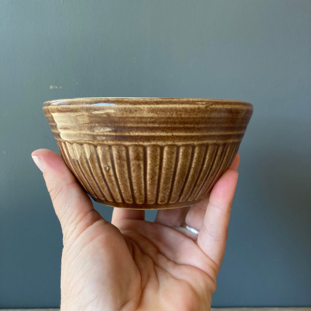 Vintage Small USA Pottery Mixing Bowl Brown Bowl Made in USA Pottery Etsy