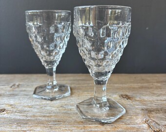 1970s Cordial Glasses Cubist  Fostoria -  Set Of 2