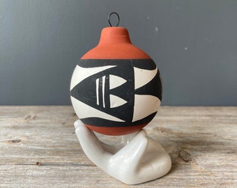 Acoma Pueblo Hand Painted Pottery Christmas Ornament by Antonio