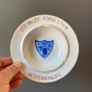 WW2 Military Ashtray - WW2 Navy Ashtray - USS Valley Forge LPH-8