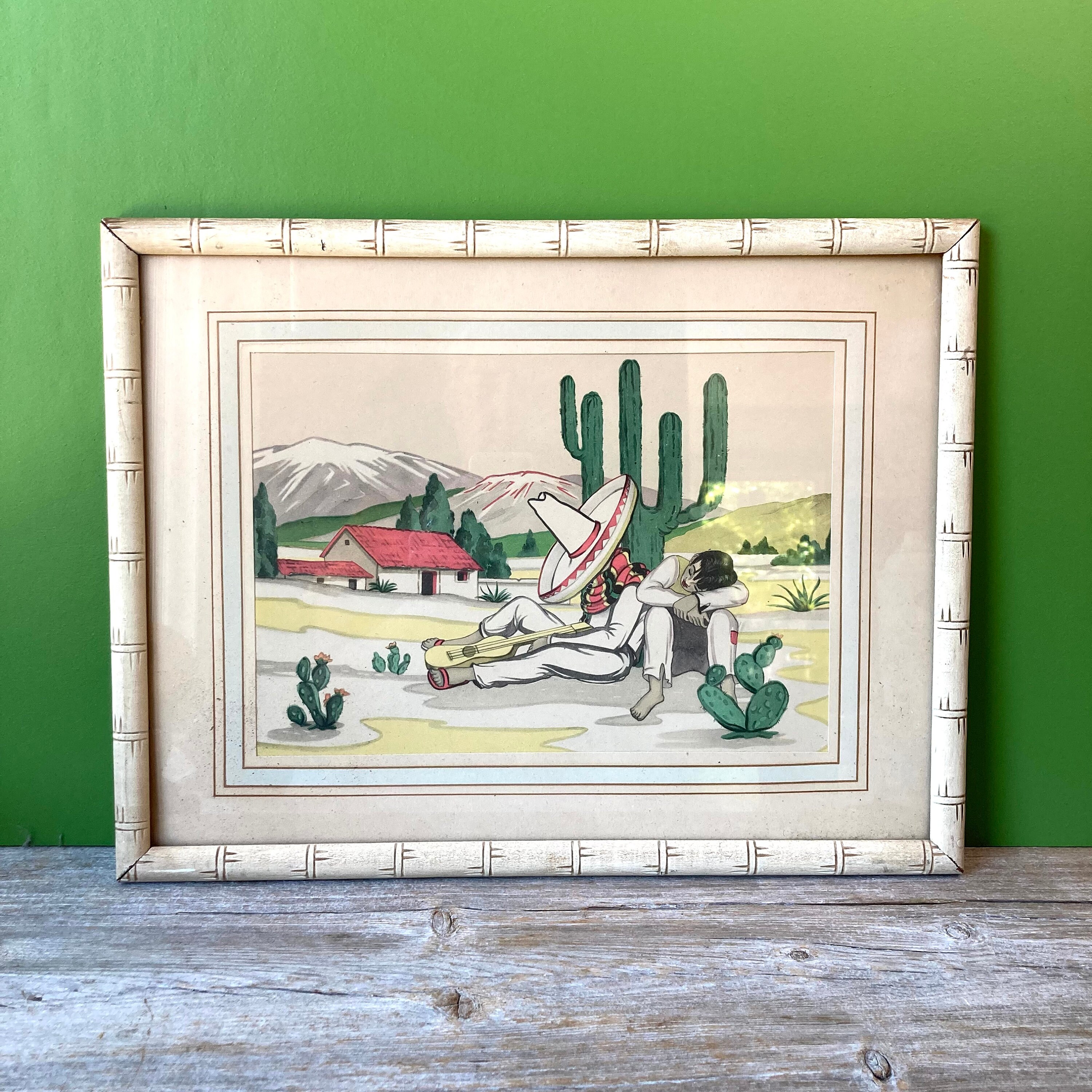 Vintage Mexico Original Artwork - Siesta Scene