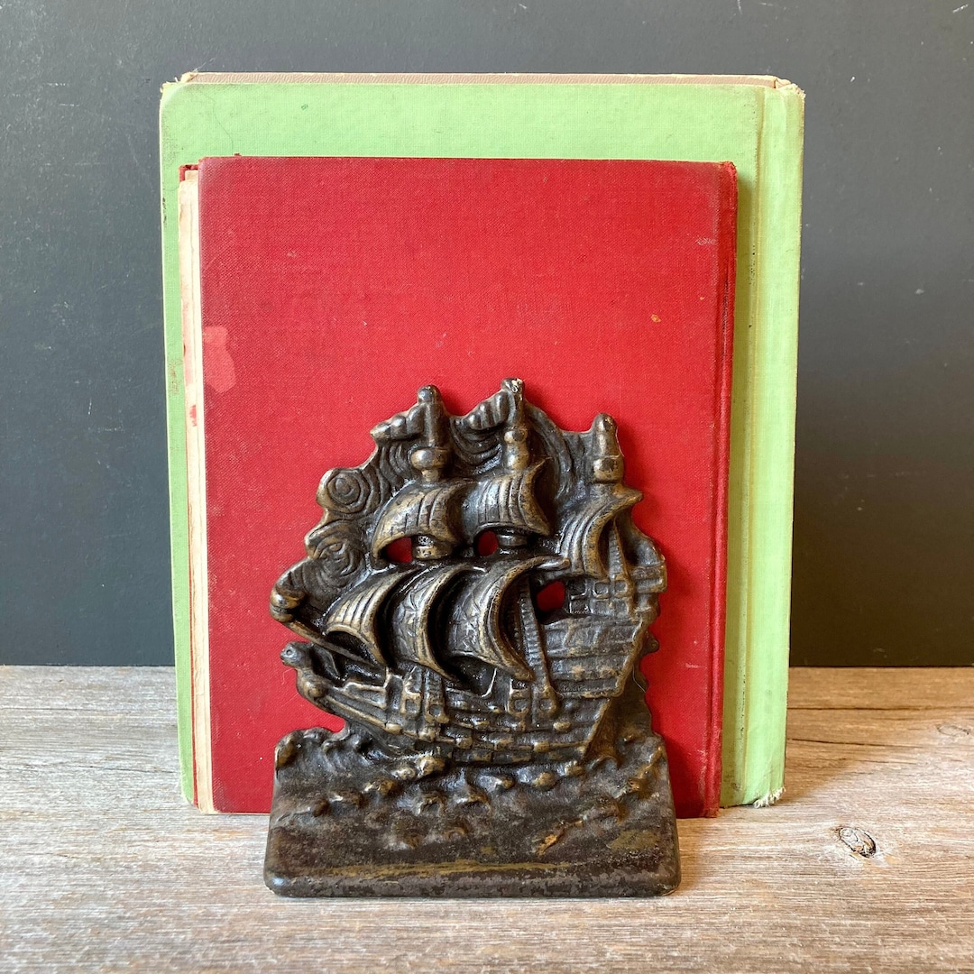 Vintage Tallship Nautical Bookend Etsy
