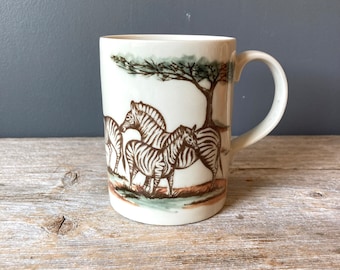 Vintage Otagiri Mug with Zebras - Made in Japan