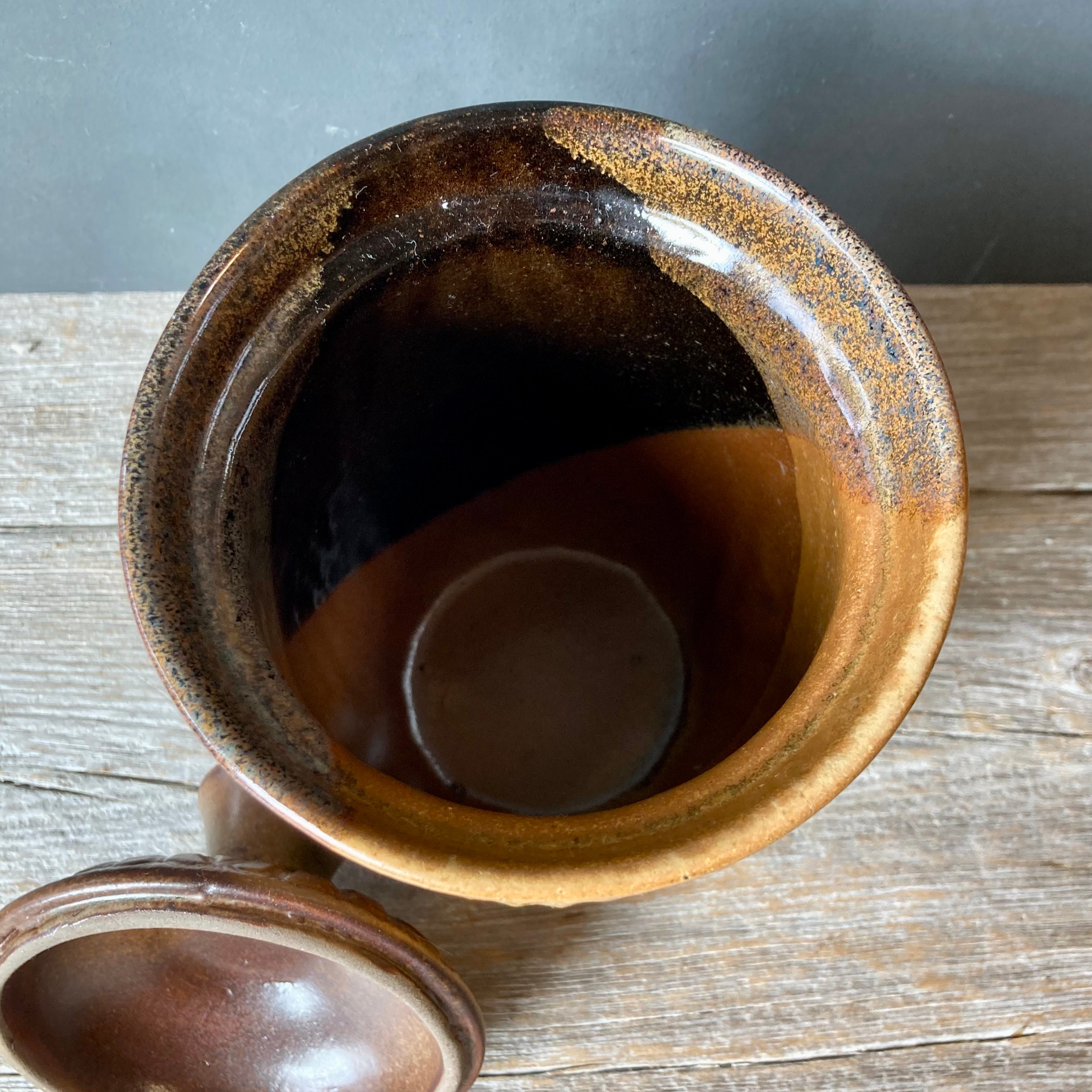 ヴィンテージ陶器の蓋付き瓶 - Etsy 日本