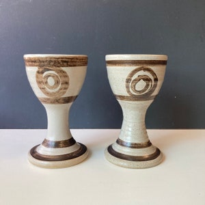Vintage Stoneware Goblets - Made in Wales by Abaty