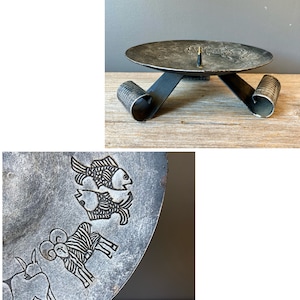 1960 年代のモダンな星座の柱型キャンドルホルダー
