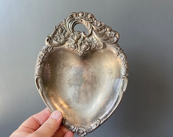 1950s Metal Heart Trinket Dish - Leonard Italy