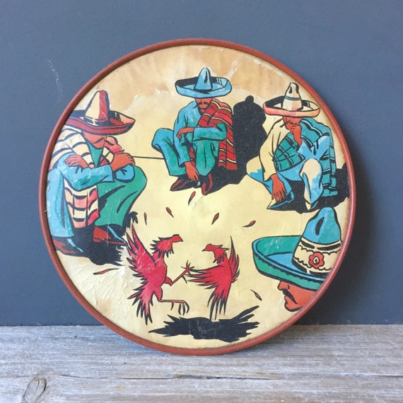 1950s Mexico Cock Fight Graphic