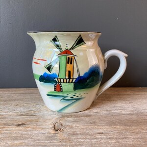 Beautiful Windmill Pitcher - Made in Japan Porcelain Pitcher