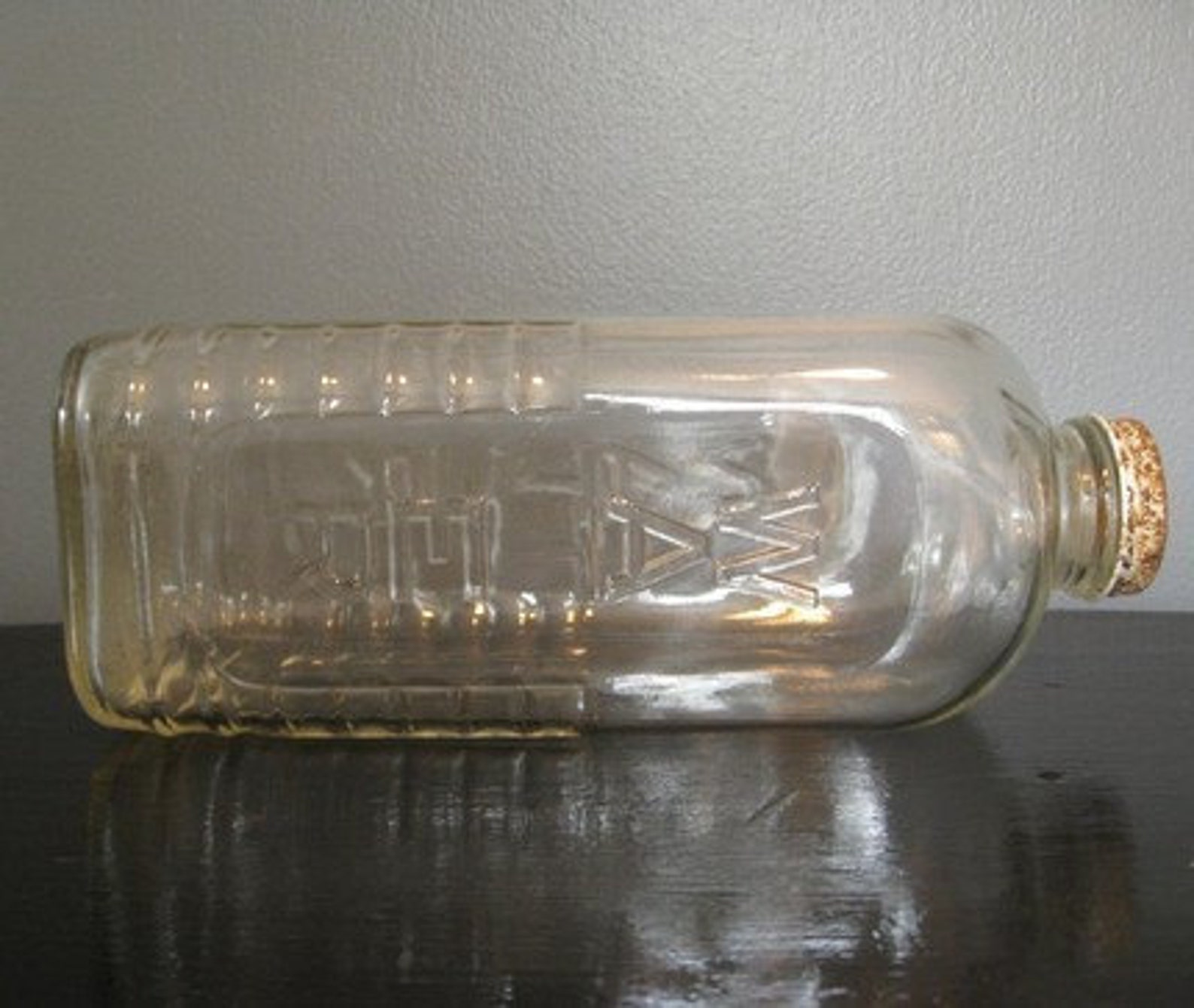 Vintage Glass Water Bottle Etsy