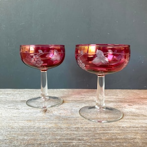 1950s Champagne Glasses - Champagne Coupes - Set of 2 - Coupes