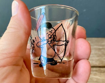 Mid Century Little Shooter Screen Printed Shot Glass