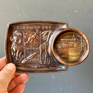 1950s Copper Tray - Japan Souvenir San Diego Zoo Ashtray