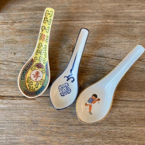 Vintage Porcelain Soup Spoons