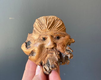 Vintage Green Man Wood Carving