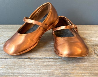 Vintage Copper Baby Shoes - Mary Jane Baby Shoe