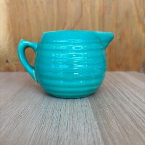 Bauer Ring Ware Creamer - Mid Century Turquoise Creamer - Studio Pottery Creamer -