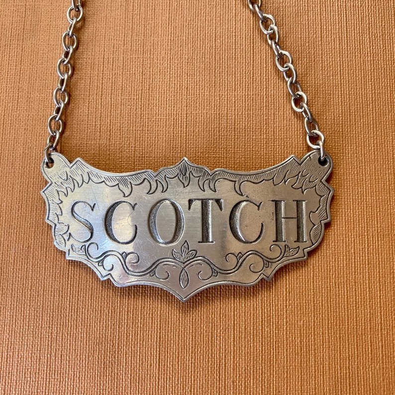 Liquor Decanter Label Tags Kirk Stieff Pewter Bourbon Scotch Gin Scotch