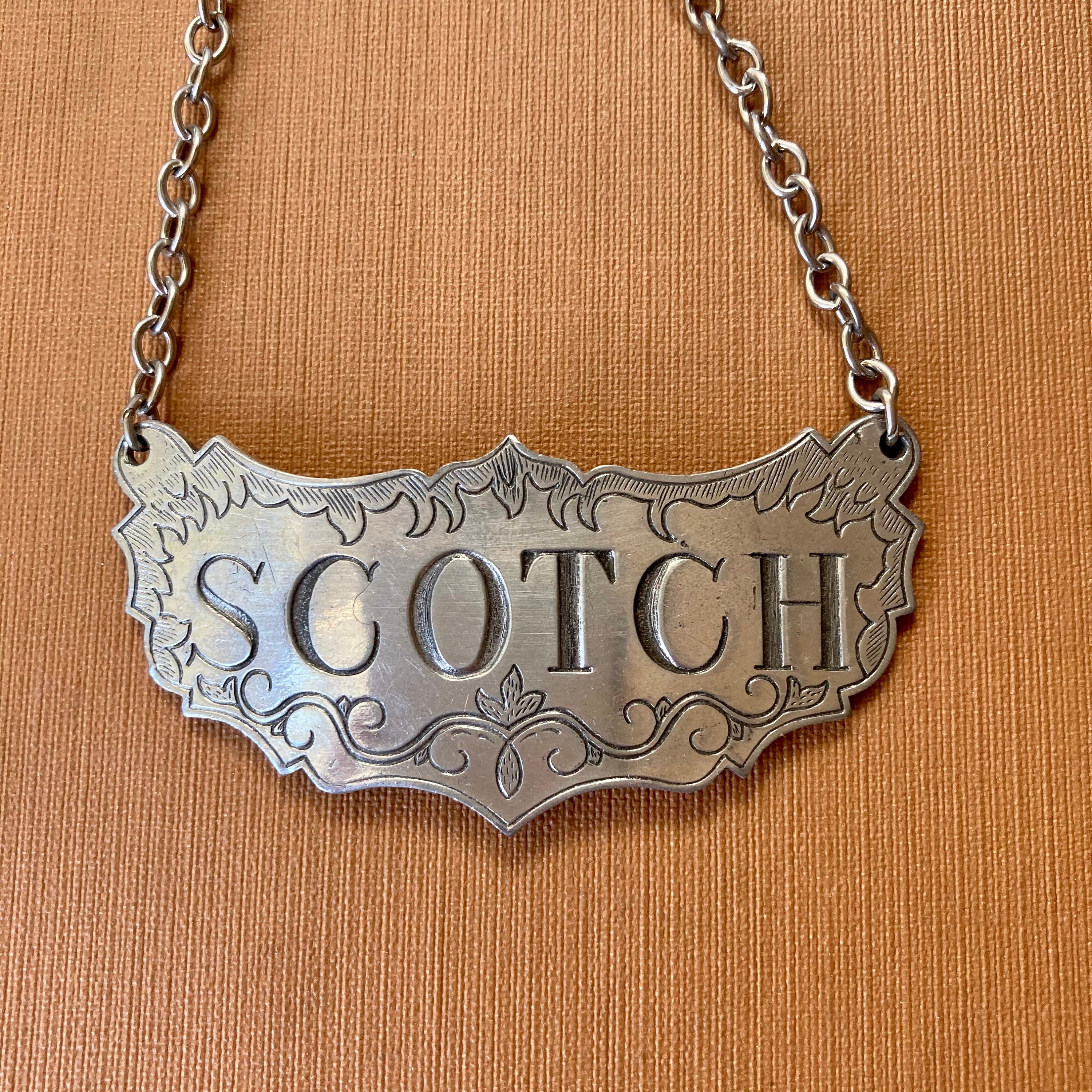 Liquor Decanter Label Tags - Kirk Stieff Pewter - Bourbon - Scotch