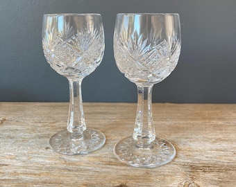 Vintage Cut Clear Bohemian Crystal Cordial