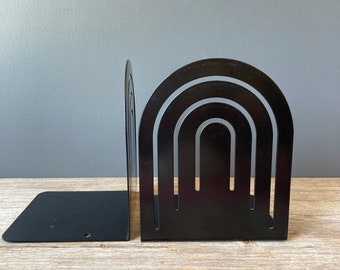 2 Vintage Black Arch  Bookends - Spectrum Division Designs