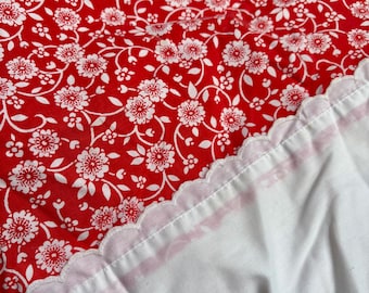 Utica Cornflower Pillowcase - Red with White Flowers