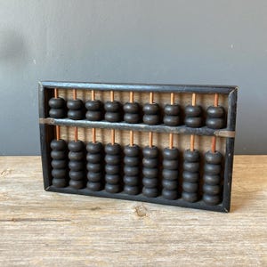 Vintage Traditioneller Japanischer Abakus - Hölzerner Abakus mit Messingdetails