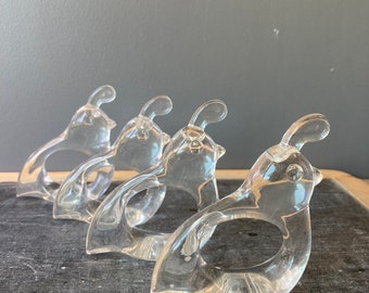 4 Bijan Quail Acrylic Napkin Rings