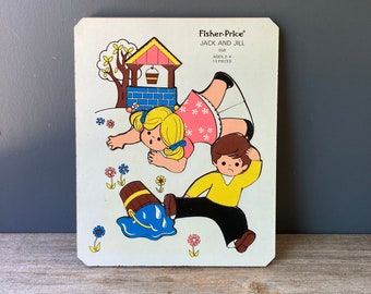 1970s Wooden Puzzle - Vintage Jack and Jill Puzzle