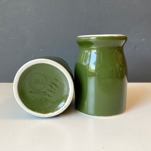 Single Vintage Creamer - Made in USA Olive Green Creamer - Made by Hall