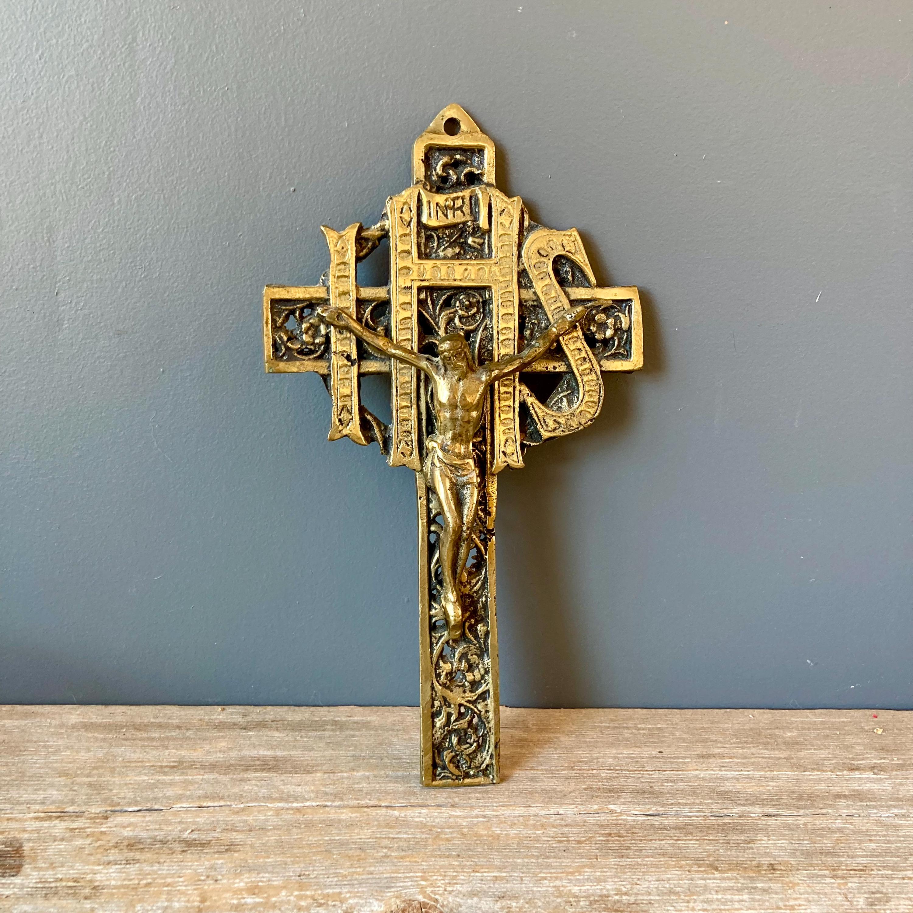 Inri brass crucifix - Etsy 日本