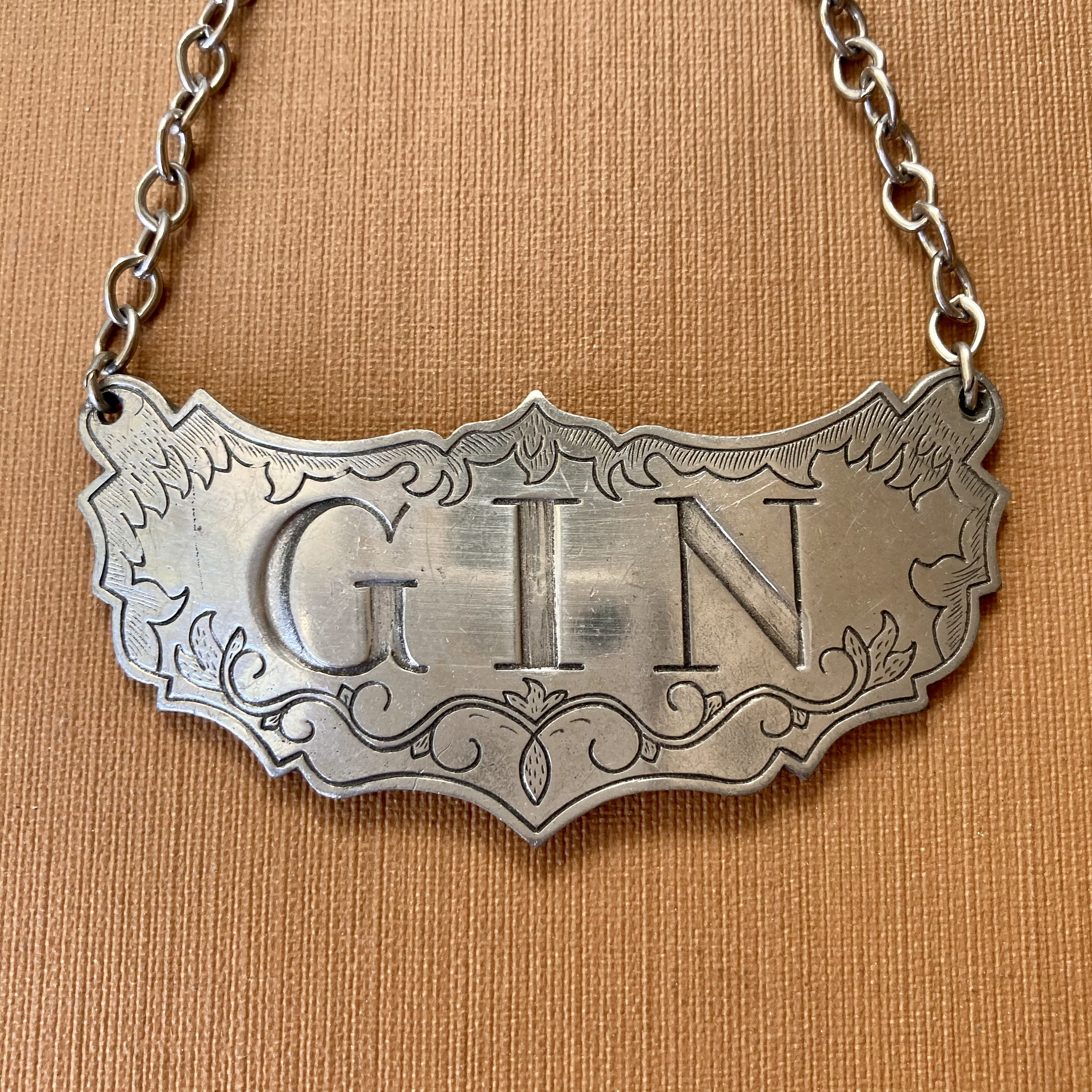 Liquor Decanter Label Tags - Kirk Stieff Pewter - Bourbon - Scotch