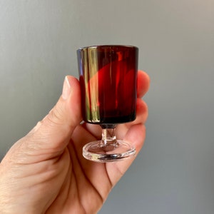 1950s Footed Cordial Glasses -  Set of 2 - Ruby Glass