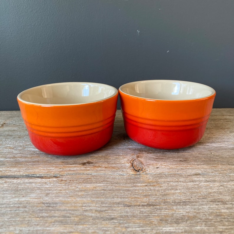 2 Le Creuset Ramekins Orange Ramekins image 5