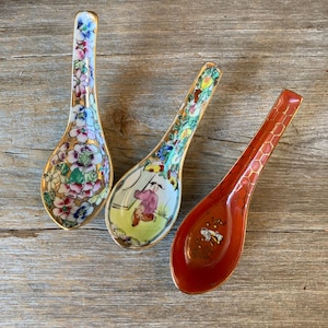 Vintage Porcelain Soup Spoons