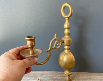 Vintage Brass Wall Candle Sconce