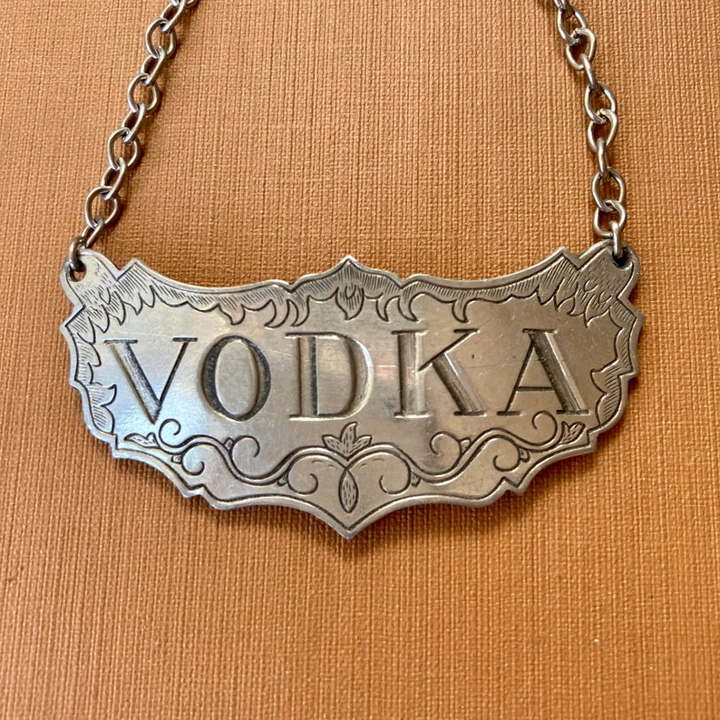 Liquor Decanter Label Tags Kirk Stieff Pewter Bourbon Scotch Gin Vodka