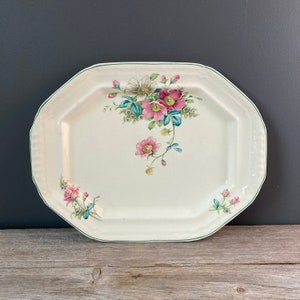 Vintage Floral Platter - Made in USA
