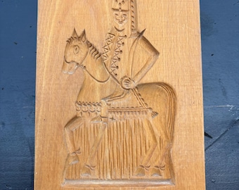 Large King on Horseback  - Vintage Scandinavian Cookie Press Mold