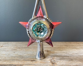 Vintage Christmas Tree Topper -  Indent Ornament  - Sputnik