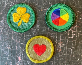 Insignias vintage de Girl Scouts (individual)