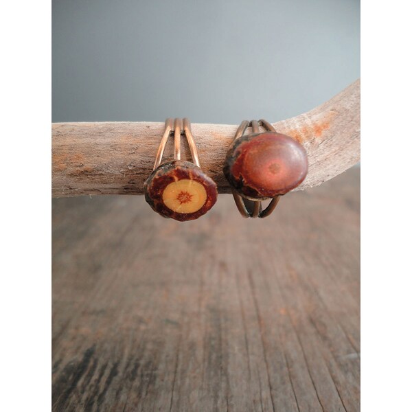 Copper and Wood Ring - Adjustable Size