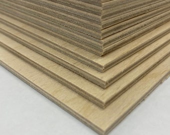 Baltic Birch Plywood Sheets - 8.5 x 11 for Crafting, Laser Cutting (40 Sheets)