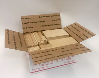 On sale!  Giant box of 1/8"  MDF pieces, perfect for crafting or laser work