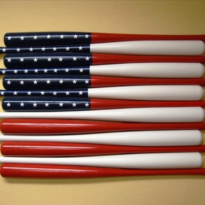 Split mini baseball bats - perfect for American Flag wall art