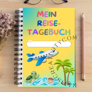Diario de viaje para niños Diario de vacaciones Juego de viaje para la escuela primaria