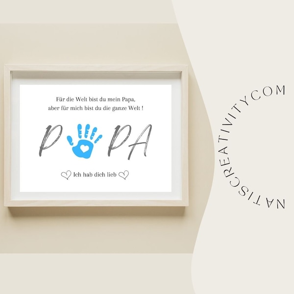 Father's Day Baby Hand Dad Handprint Father's Day Gift Template pdf digital download gift craft birthday