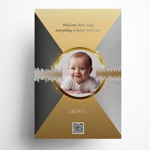 Custom Photo & Audio Wave Art–Perfect Gift for Christmas-Personalized QR Code Sound Wave Print – Wedding, Anniversary, or Baby Shower Gift