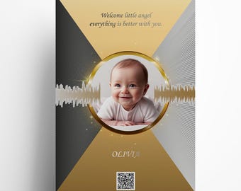 Arte fotográfico y de ondas sonoras personalizado con código QR (descarga digital)